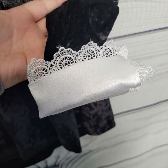 Widow by Dolls Kill black crushed velvet micro mini dress size S - Picture 3 of 9